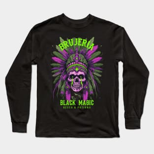 Brujeria Native American Psychedelic Skull Long Sleeve T-Shirt